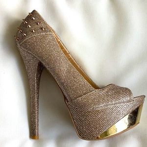 Gold Spiked Stilettos